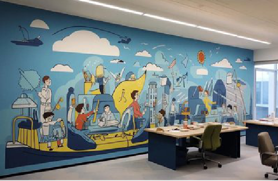 金门办公室墙绘的特点。