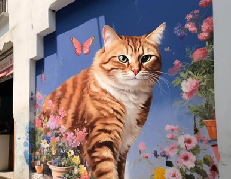 金门自己绘制有个性的手绘墙